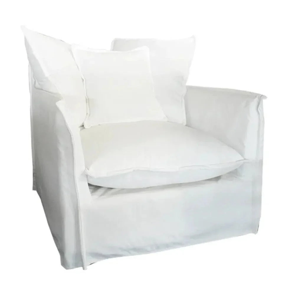 Artesia Jason Outdoor Slipcovered Chair White