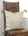 Lois Outdoor Throw Pillow With Tassels Outdoor Pillows LOOMLAN By LOOMLAN