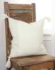 Lois Outdoor Throw Pillow With Tassels Outdoor Pillows LOOMLAN By LOOMLAN