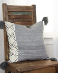 Lois Outdoor Throw Pillow With Tassels Outdoor Pillows LOOMLAN By LOOMLAN