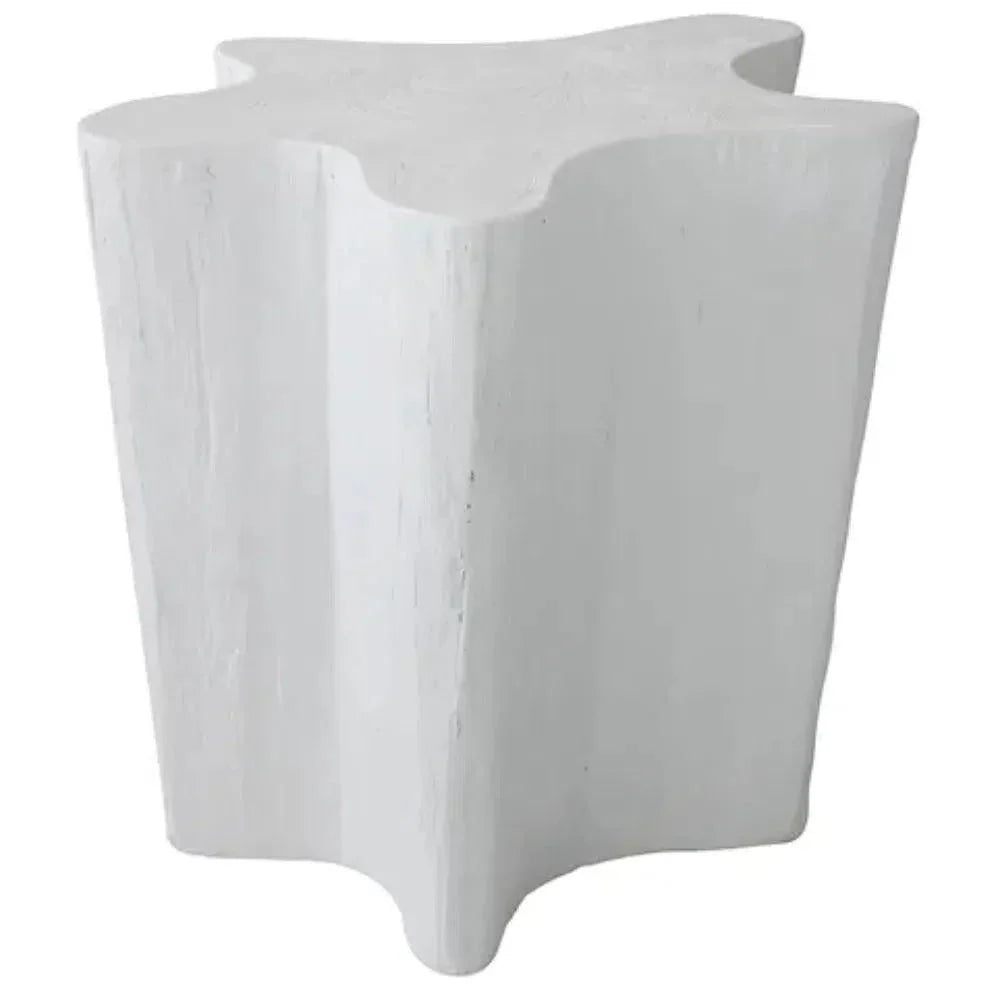 Artesia Naka Outdoor Live Edge White Side Table