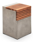 Stecca Cascata Fiber Reinforced Concrete Wooden Side Table Outdoor Side Tables LOOMLAN By Urbia