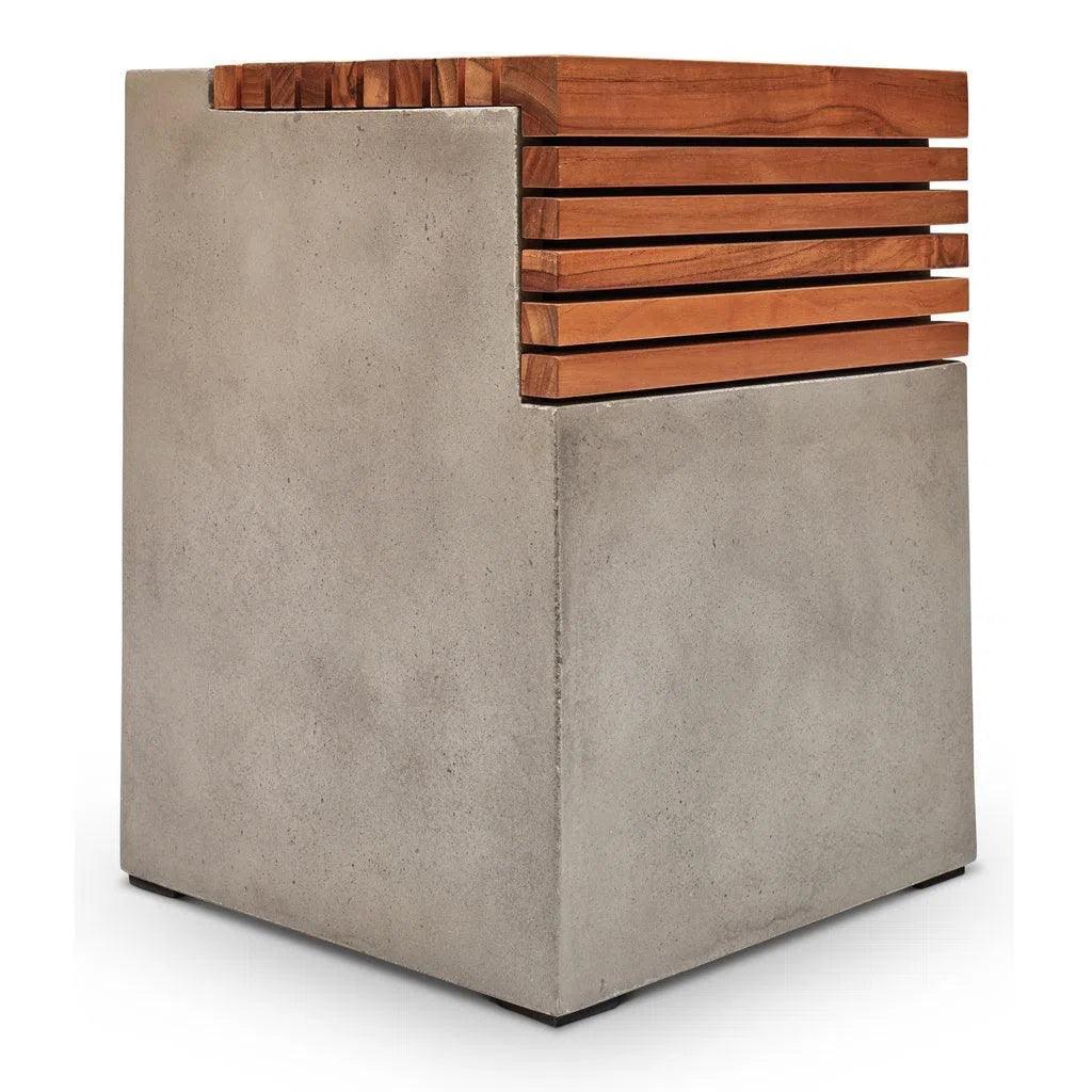 Stecca Cascata Fiber Reinforced Concrete Wooden Side Table Outdoor Side Tables LOOMLAN By Urbia