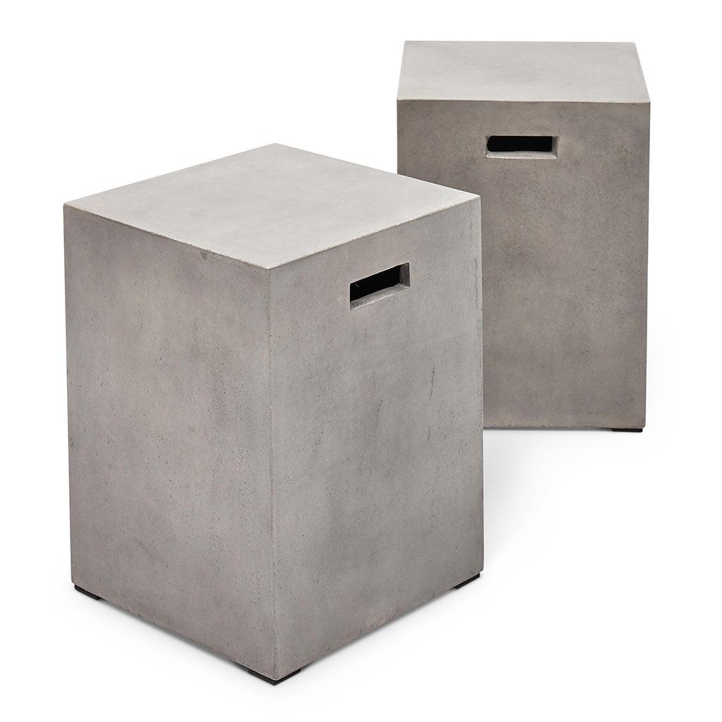 Una Concrete Outdoor Stool Poufs and Stools LOOMLAN By Urbia