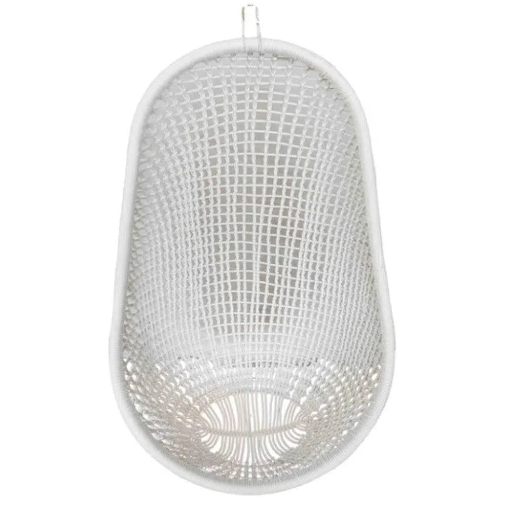 Artesia White Pod Rattan and Aluminum Hanging Chair