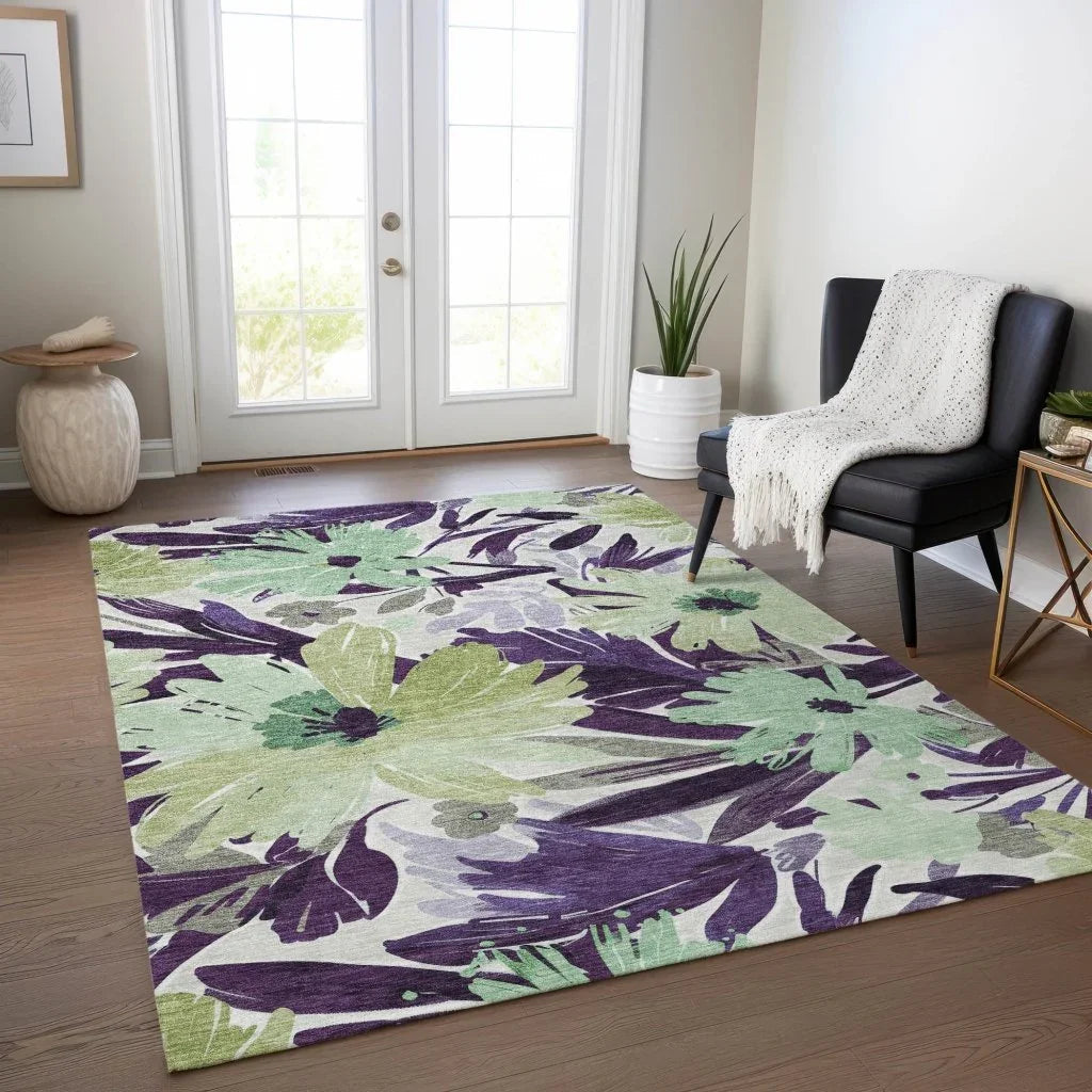 LOOMLAN Rugs Loopra Purple Washable Indoor-Outdoor Rug