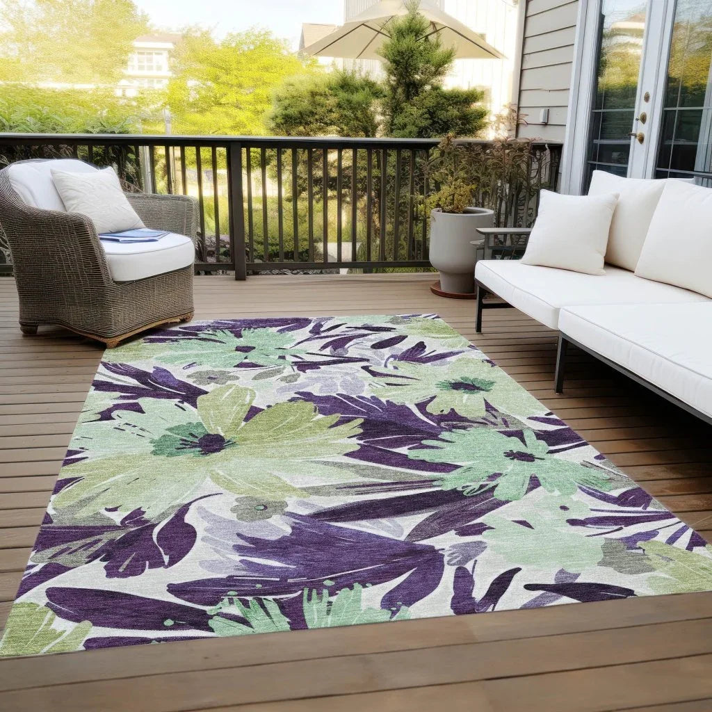 LOOMLAN Rugs Loopra Purple Washable Indoor-Outdoor Rug