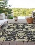 LOOMLAN Rugs Louis Black Washable Indoor-Outdoor Rug