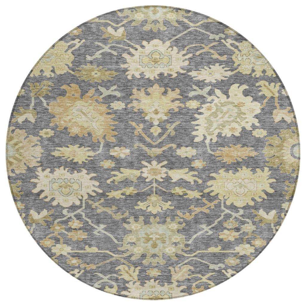 LOOMLAN Rugs Louis Gray Washable Indoor-Outdoor Rug