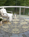 LOOMLAN Rugs Louis Gray Washable Indoor-Outdoor Rug