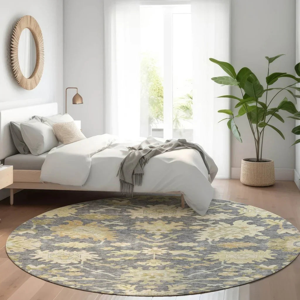 LOOMLAN Rugs Louis Gray Washable Indoor-Outdoor Rug