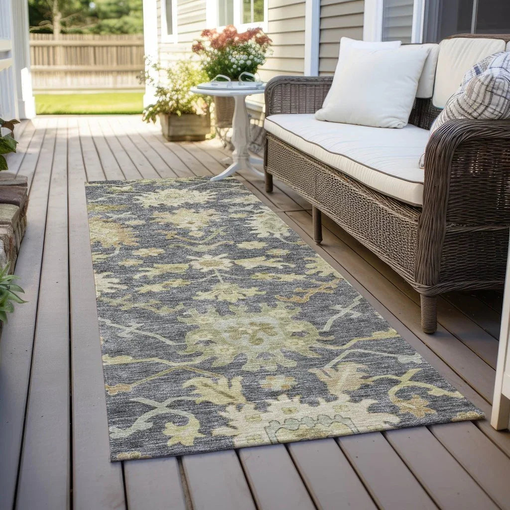 LOOMLAN Rugs Louis Gray Washable Indoor-Outdoor Rug