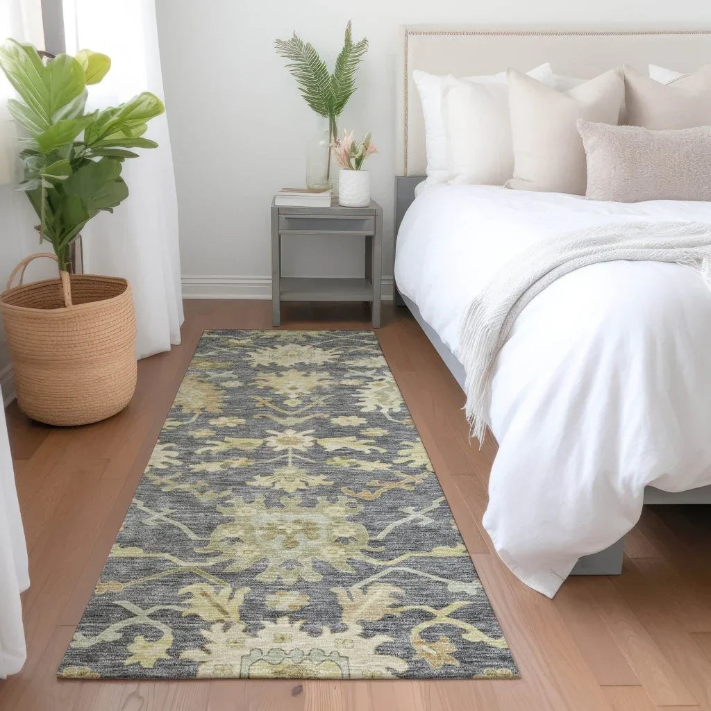 LOOMLAN Rugs Louis Gray Washable Indoor-Outdoor Rug