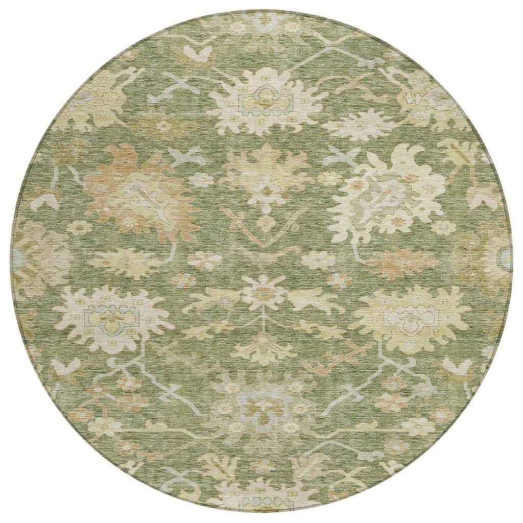 LOOMLAN Rugs Louis Green Washable Indoor-Outdoor Rug