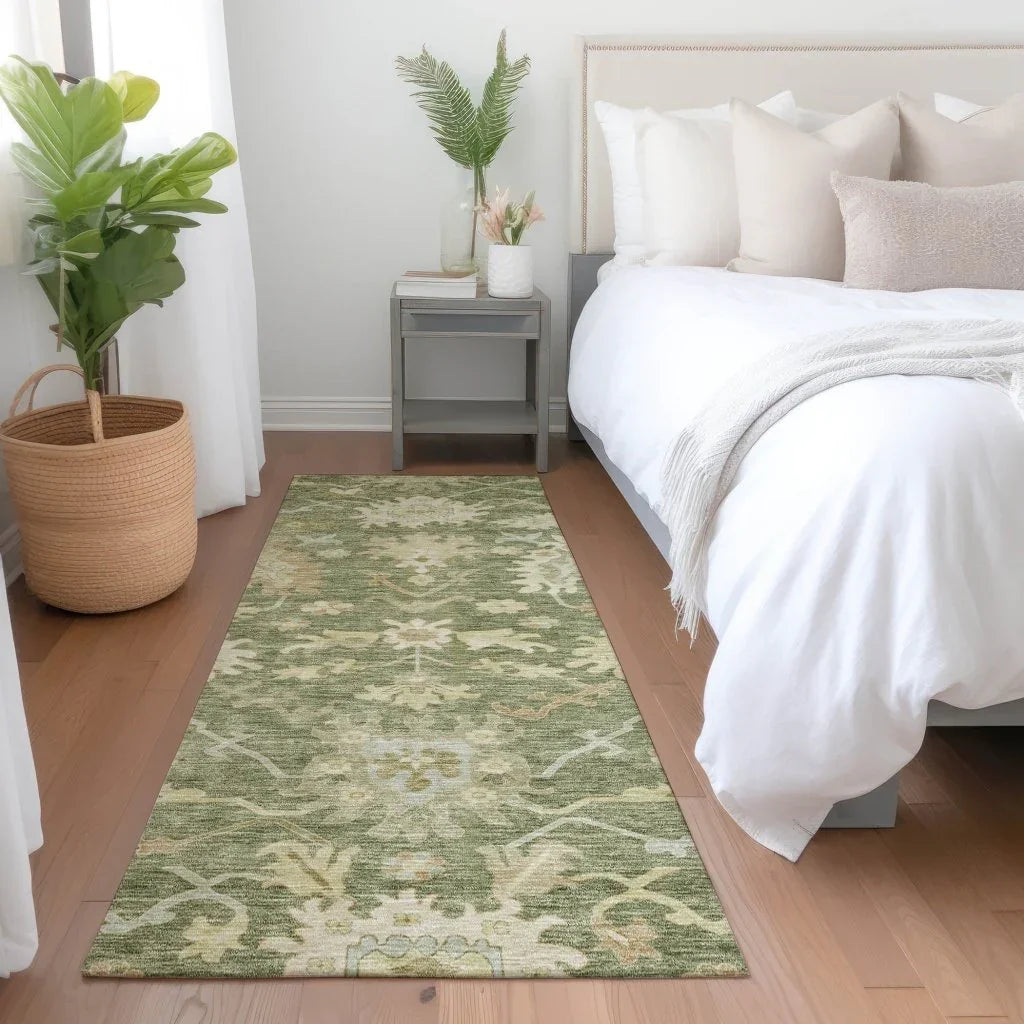 LOOMLAN Rugs Louis Green Washable Indoor-Outdoor Rug