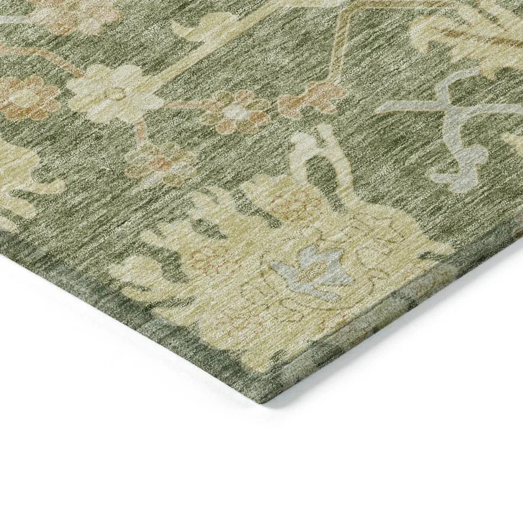 LOOMLAN Rugs Louis Green Washable Indoor-Outdoor Rug