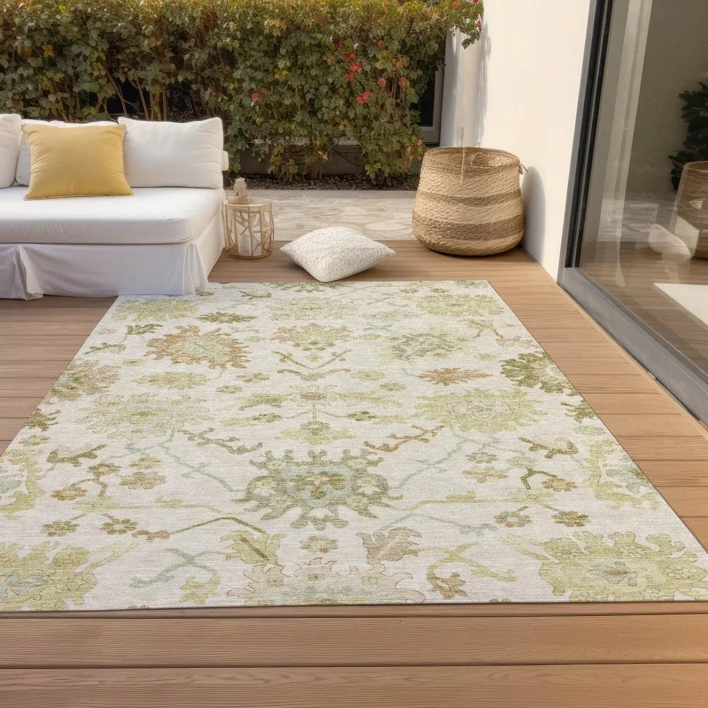 LOOMLAN Rugs Louis Ivory Washable Indoor-Outdoor Rug