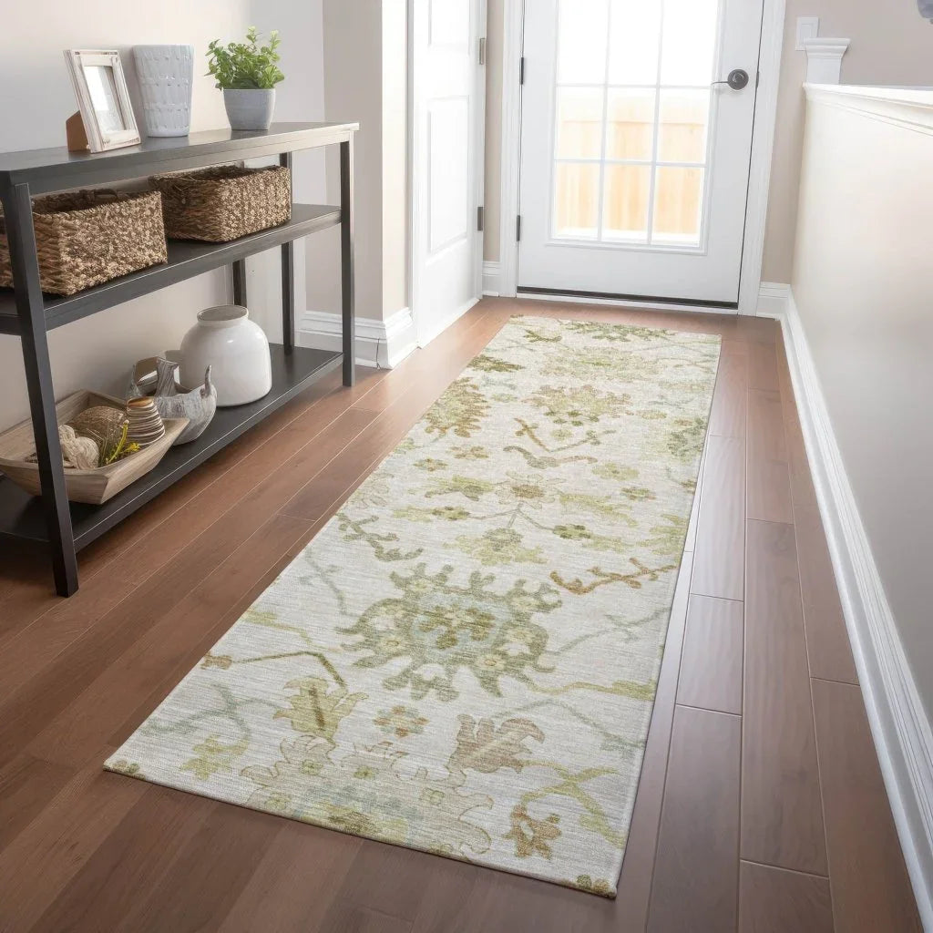 LOOMLAN Rugs Louis Ivory Washable Indoor-Outdoor Rug