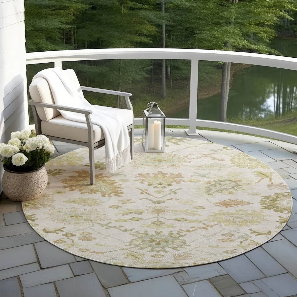 LOOMLAN Rugs Louis Ivory Washable Indoor-Outdoor Rug