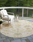 LOOMLAN Rugs Louis Ivory Washable Indoor-Outdoor Rug