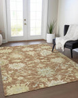 LOOMLAN Rugs Louis Orange Washable Indoor-Outdoor Rug