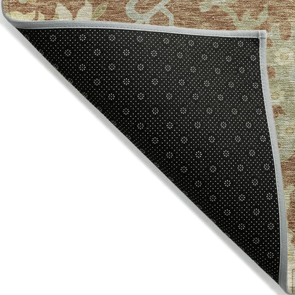 LOOMLAN Rugs Louis Orange Washable Indoor-Outdoor Rug
