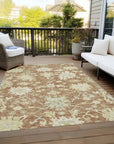LOOMLAN Rugs Louis Orange Washable Indoor-Outdoor Rug