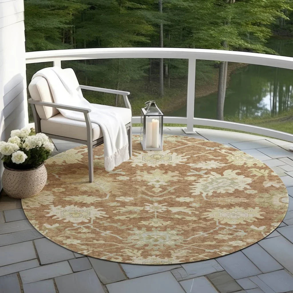 LOOMLAN Rugs Louis Orange Washable Indoor-Outdoor Rug