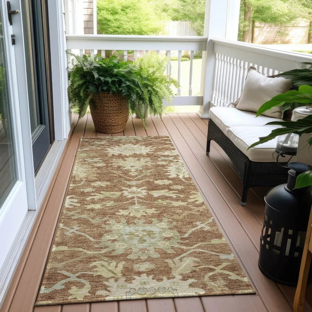 LOOMLAN Rugs Louis Orange Washable Indoor-Outdoor Rug