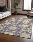 LOOMLAN Rugs Louis Purple Washable Indoor-Outdoor Rug