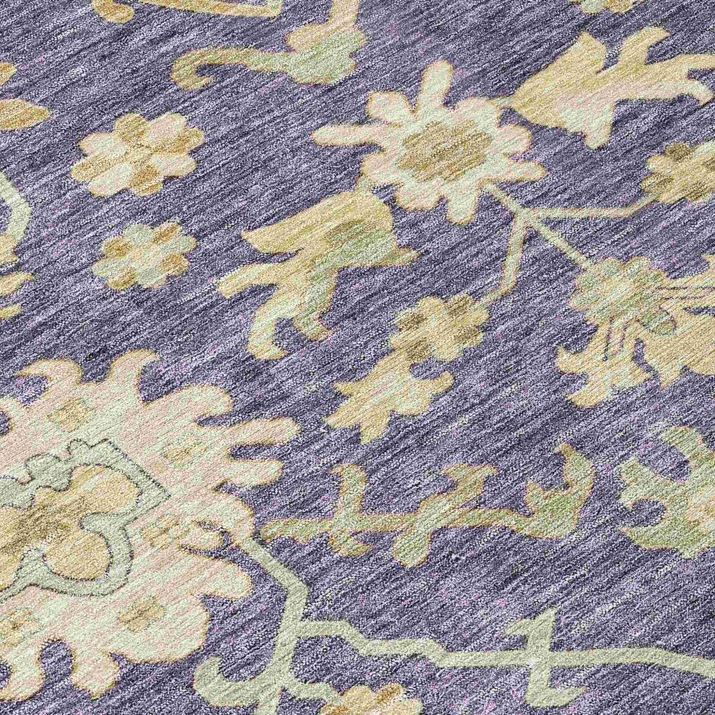LOOMLAN Rugs Louis Purple Washable Indoor-Outdoor Rug