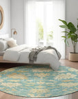 LOOMLAN Rugs Louis Teal Washable Indoor-Outdoor Rug