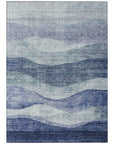 LOOMLAN Rugs Louisa Blue Washable Indoor-Outdoor Rug