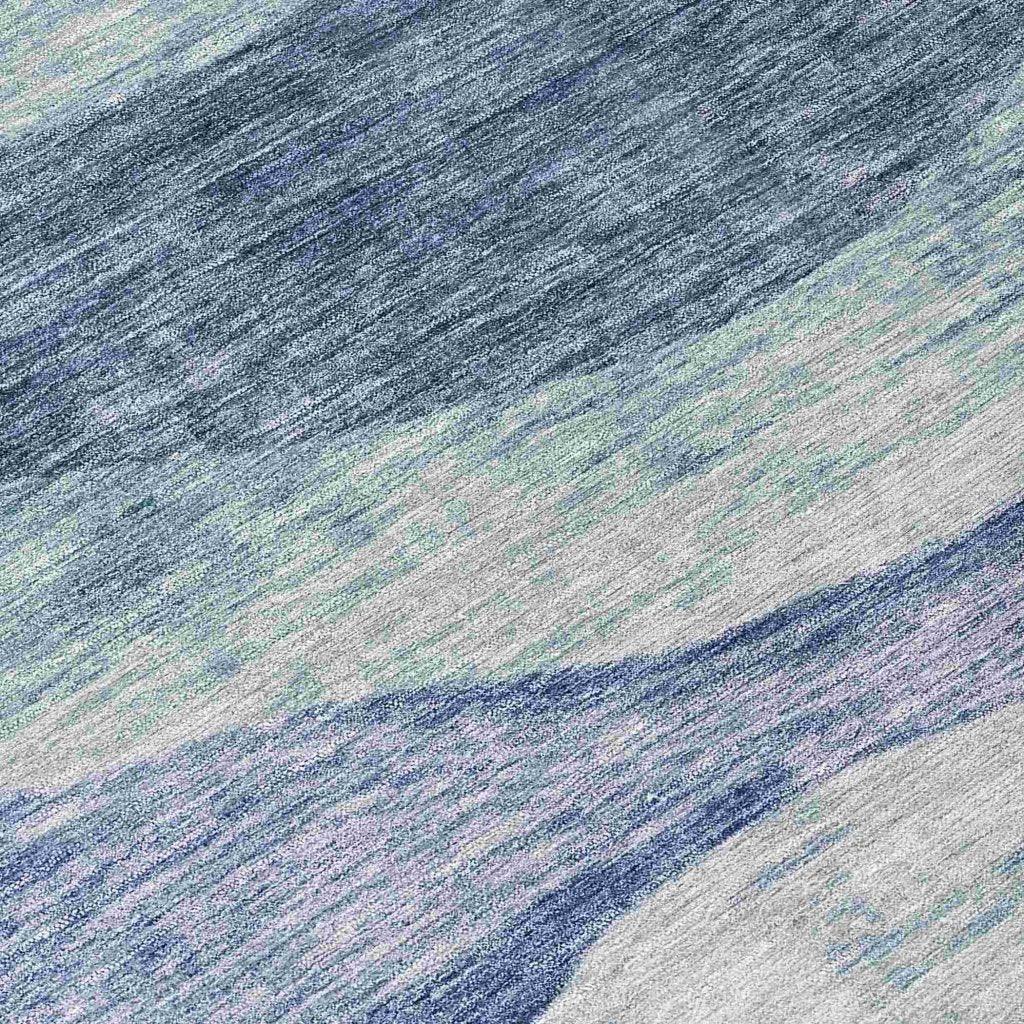 LOOMLAN Rugs Louisa Blue Washable Indoor-Outdoor Rug
