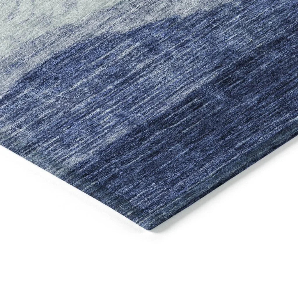 LOOMLAN Rugs Louisa Blue Washable Indoor-Outdoor Rug