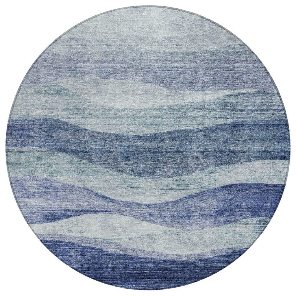 LOOMLAN Rugs Louisa Blue Washable Indoor-Outdoor Rug