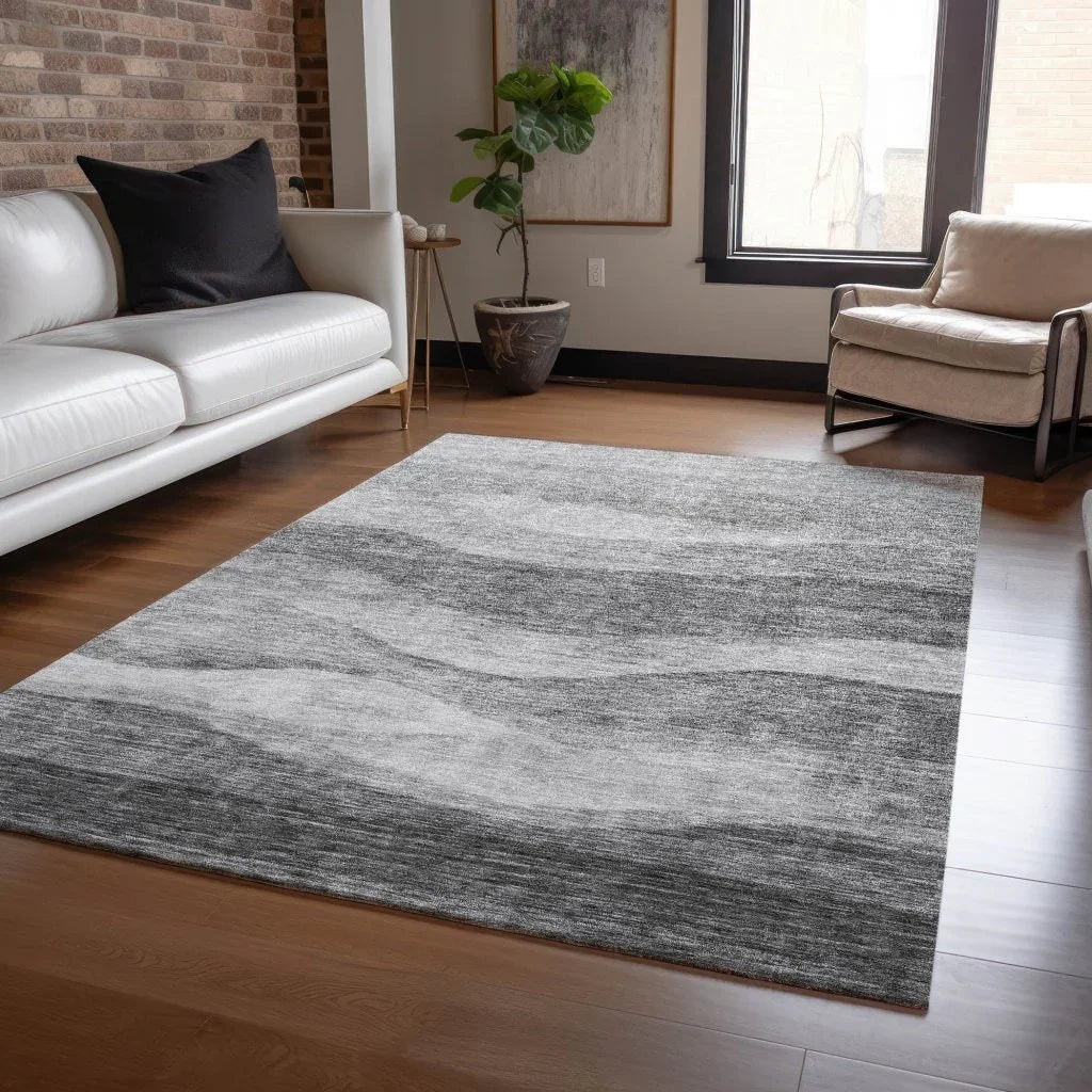 LOOMLAN Rugs Louisa Gray Washable Indoor-Outdoor Rug