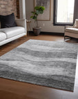 LOOMLAN Rugs Louisa Gray Washable Indoor-Outdoor Rug