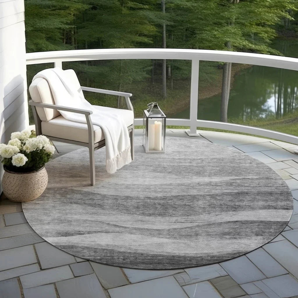 LOOMLAN Rugs Louisa Gray Washable Indoor-Outdoor Rug