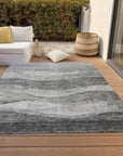 LOOMLAN Rugs Louisa Gray Washable Indoor-Outdoor Rug