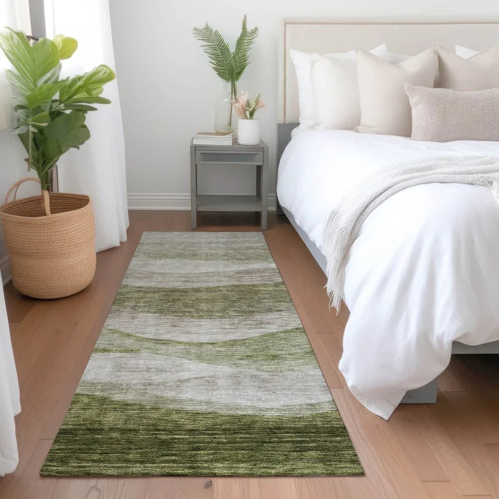 LOOMLAN Rugs Louisa Green Washable Indoor-Outdoor Rug