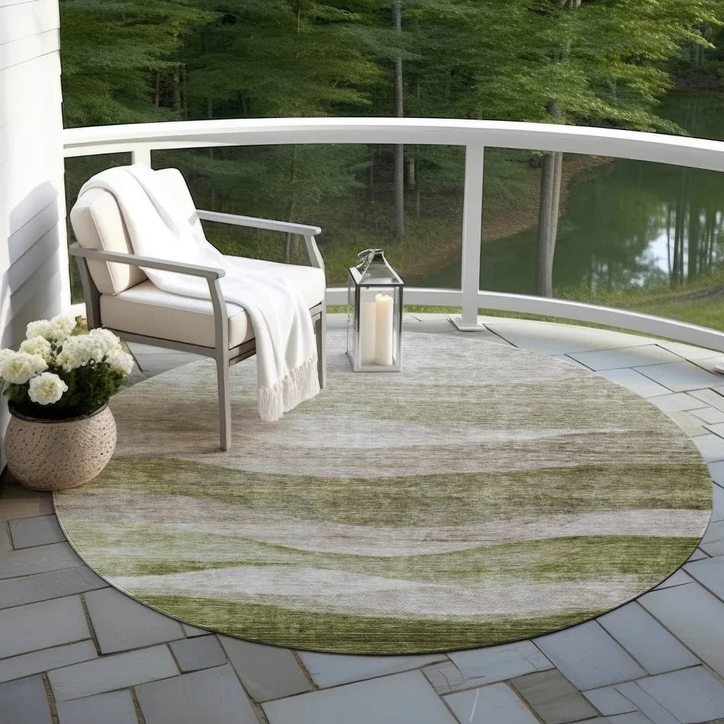 LOOMLAN Rugs Louisa Green Washable Indoor-Outdoor Rug