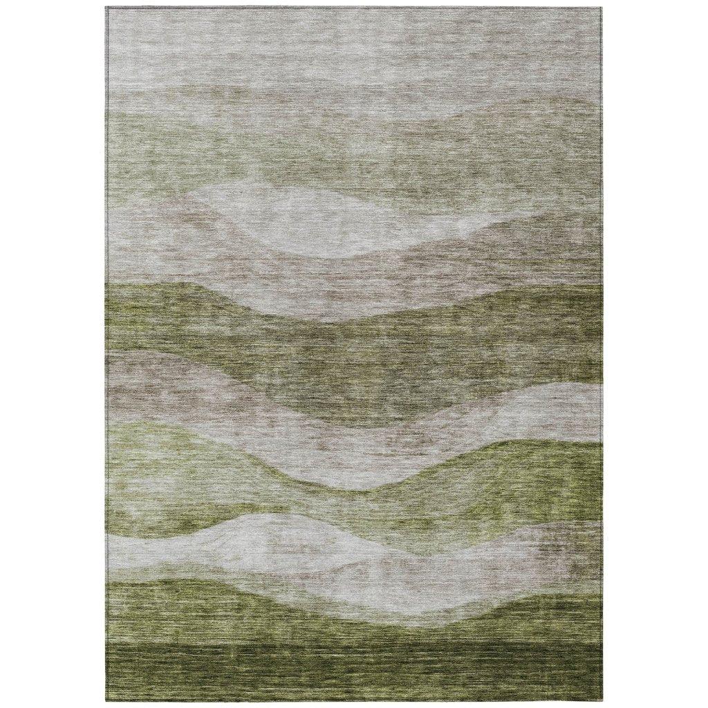 LOOMLAN Rugs Louisa Green Washable Indoor-Outdoor Rug