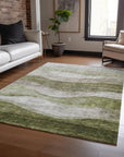 LOOMLAN Rugs Louisa Green Washable Indoor-Outdoor Rug