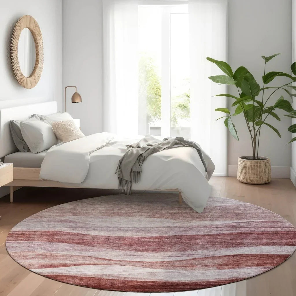 LOOMLAN Rugs Louisa Pink Washable Indoor-Outdoor Rug