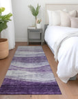 LOOMLAN Rugs Louisa Purple Washable Indoor-Outdoor Rug
