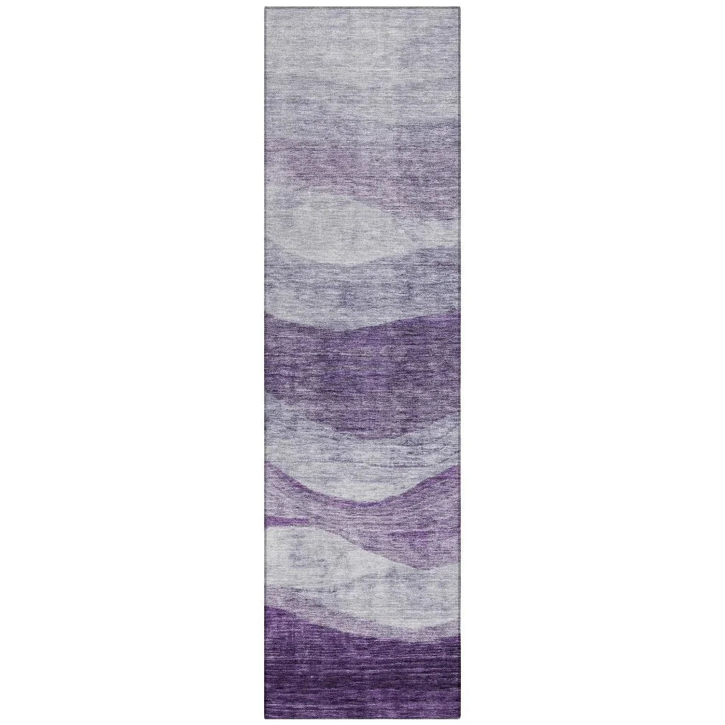 LOOMLAN Rugs Louisa Purple Washable Indoor-Outdoor Rug