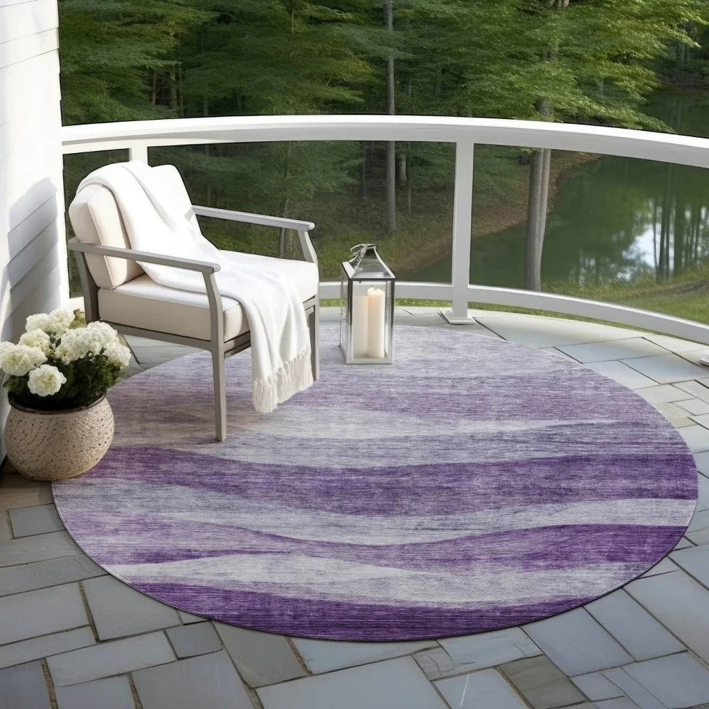 LOOMLAN Rugs Louisa Purple Washable Indoor-Outdoor Rug