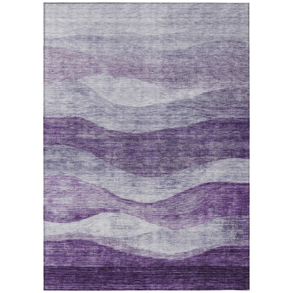 LOOMLAN Rugs Louisa Purple Washable Indoor-Outdoor Rug