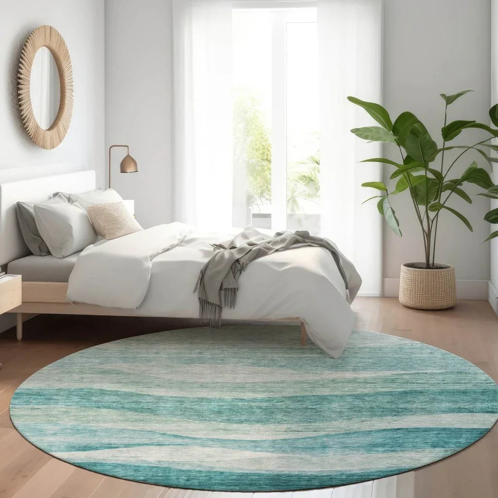 LOOMLAN Rugs Louisa Seafoam Washable Indoor-Outdoor Rug